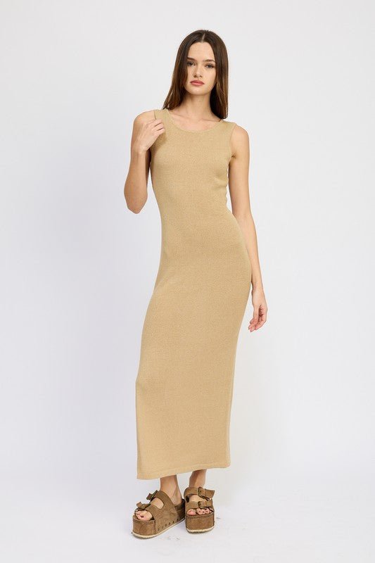 CROCHET MAXI DRESS WITH BACK TIE DETAIL - Mack & Harvie