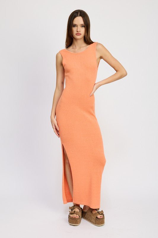 CROCHET MAXI DRESS WITH BACK TIE DETAIL - Mack & Harvie