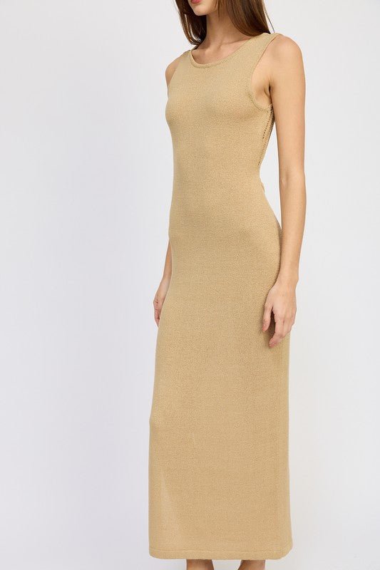 CROCHET MAXI DRESS WITH BACK TIE DETAIL - Mack & Harvie