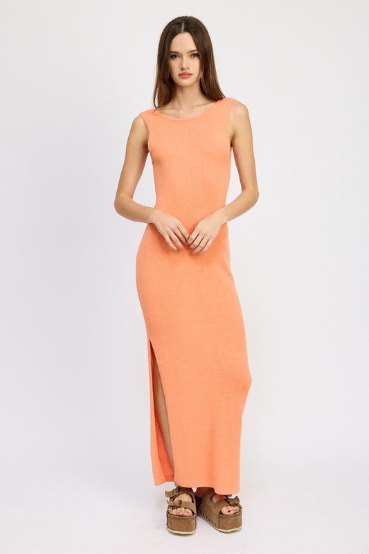 CROCHET MAXI DRESS WITH BACK TIE DETAIL - Mack & Harvie