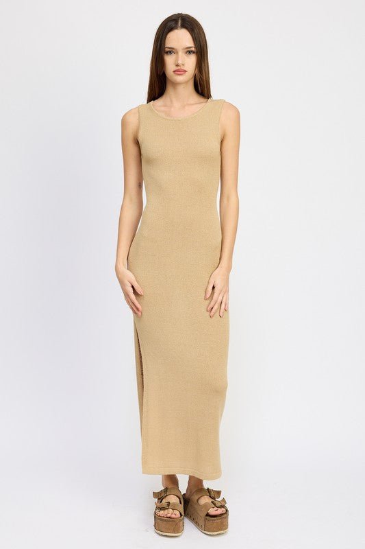 CROCHET MAXI DRESS WITH BACK TIE DETAIL - Mack & Harvie