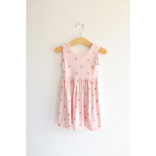 Bamboo Adventure Twirl Dress in Pink with Floral Prints