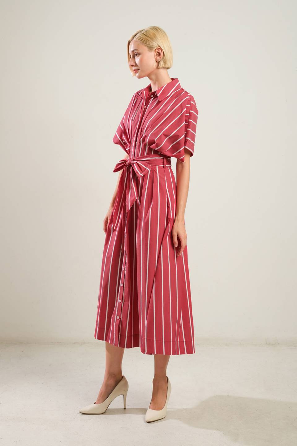 DARING HEART WOVEN MIDI DRESS - Mack & Harvie