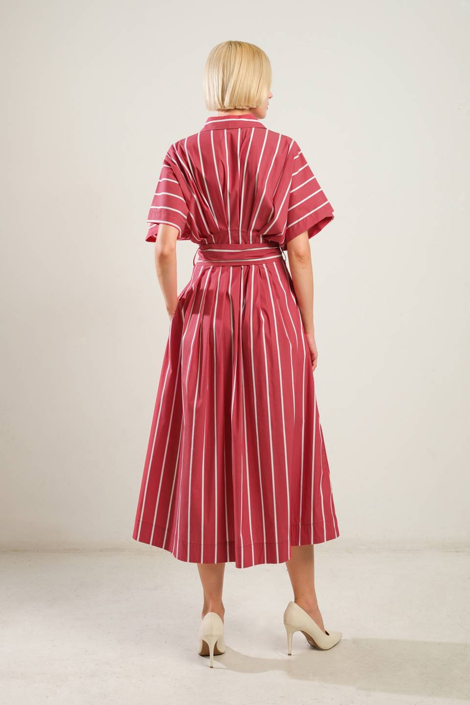DARING HEART WOVEN MIDI DRESS - Mack & Harvie
