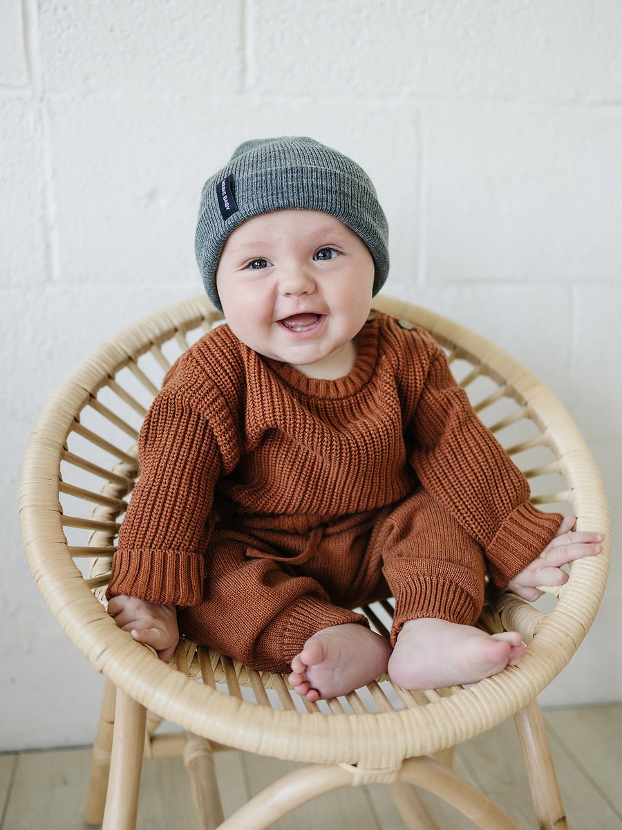 Dark Grey Mebie Baby Beanie - Mack & Harvie