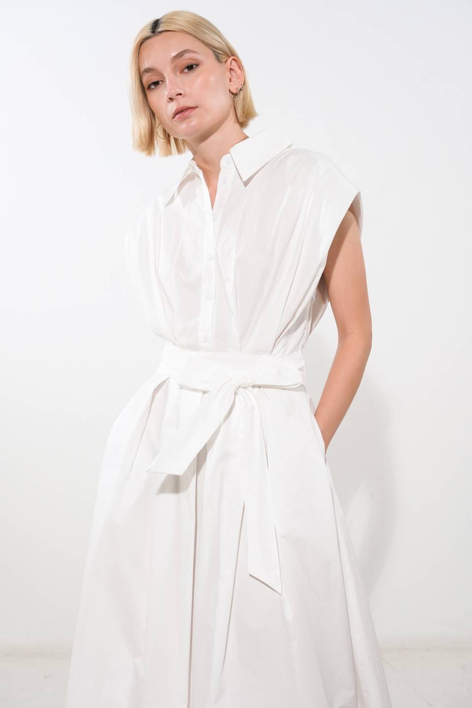 DEEPER CONNECTION WOVEN MIDI DRESS - Mack & Harvie