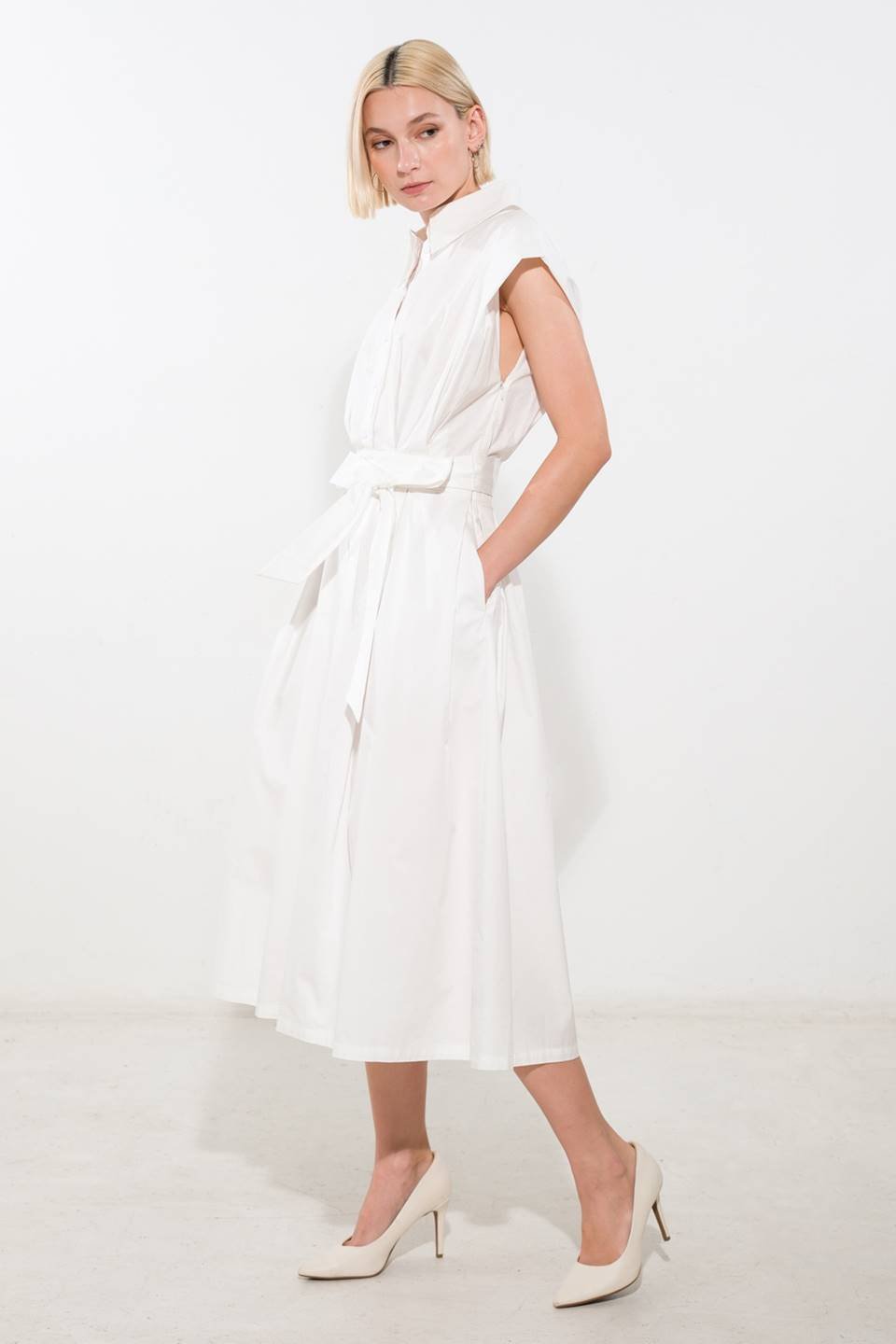 DEEPER CONNECTION WOVEN MIDI DRESS - Mack & Harvie