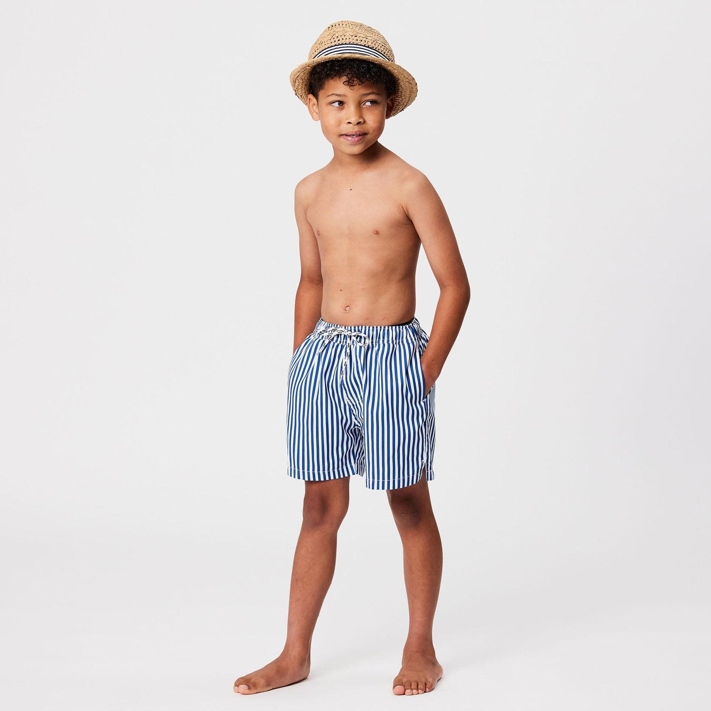 Denim Stripe Comfort Lined Swim Short - Mack & Harvie