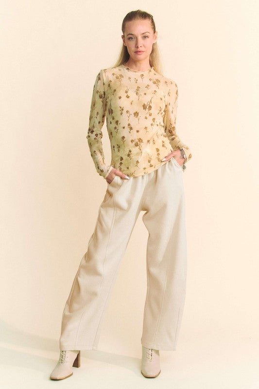 Drawstring Wide Leg Sweatpants