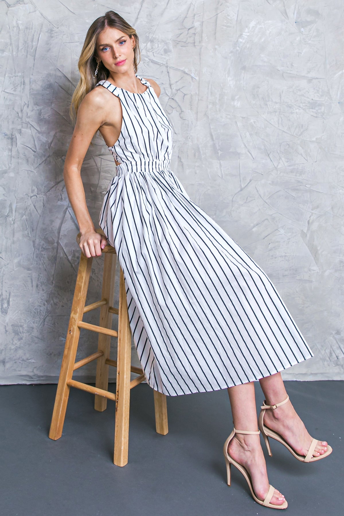 DON'T HOLD BACK POPLIN MIDI DRESS - Mack & Harvie