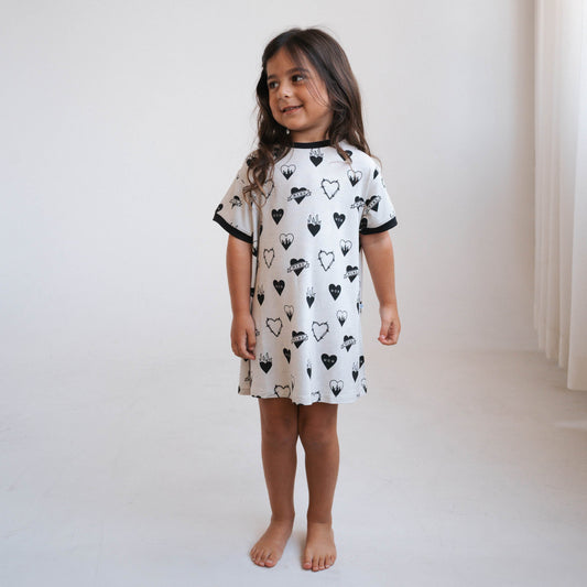 Tattoo Heart Heather Grey | T-Shirt Dress