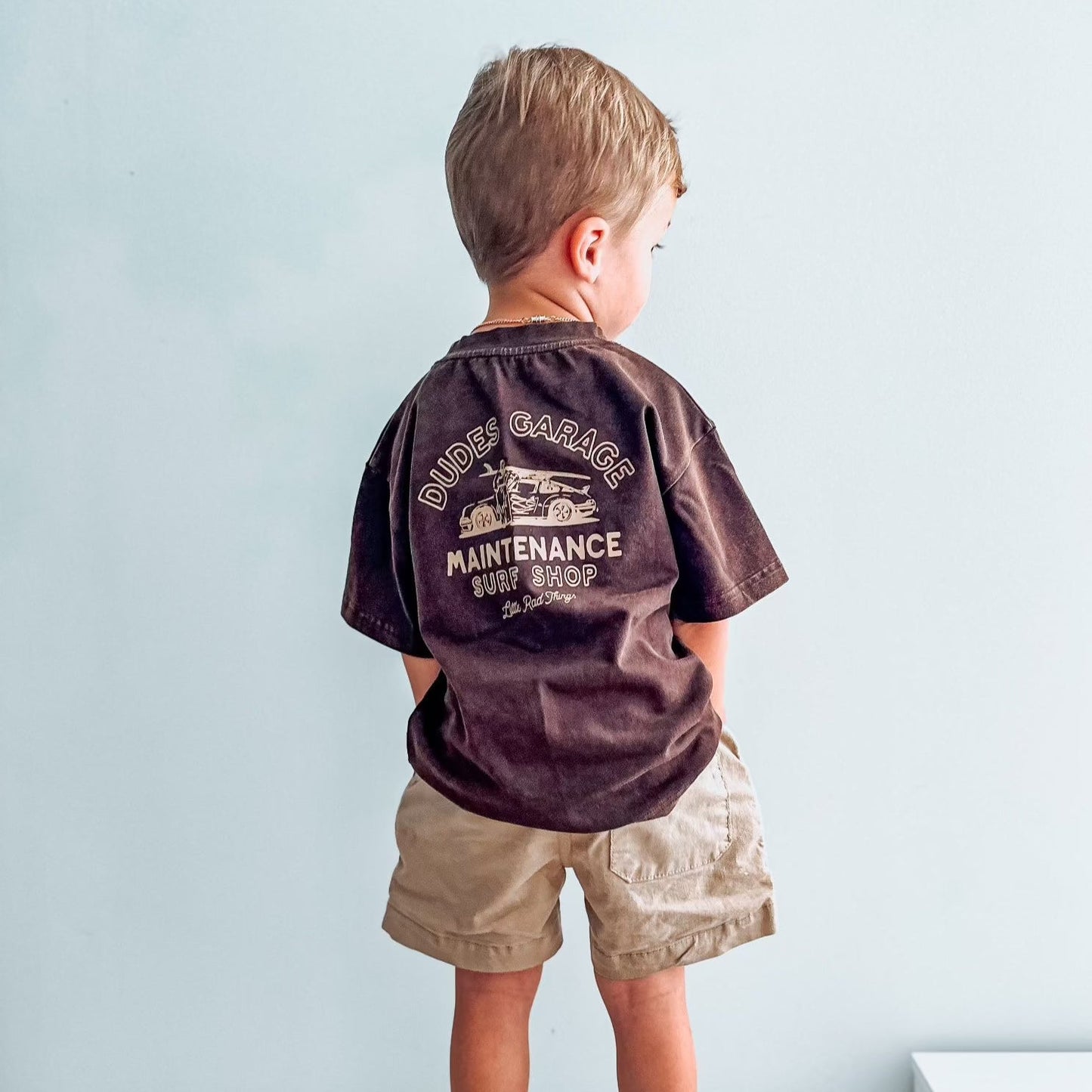 DUDES GARAGE TEE - VINTAGE BROWN - Mack & Harvie