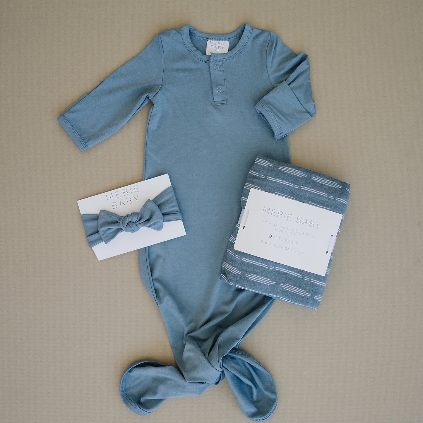 Dusty Blue Bamboo Head Wrap - Mack & Harvie