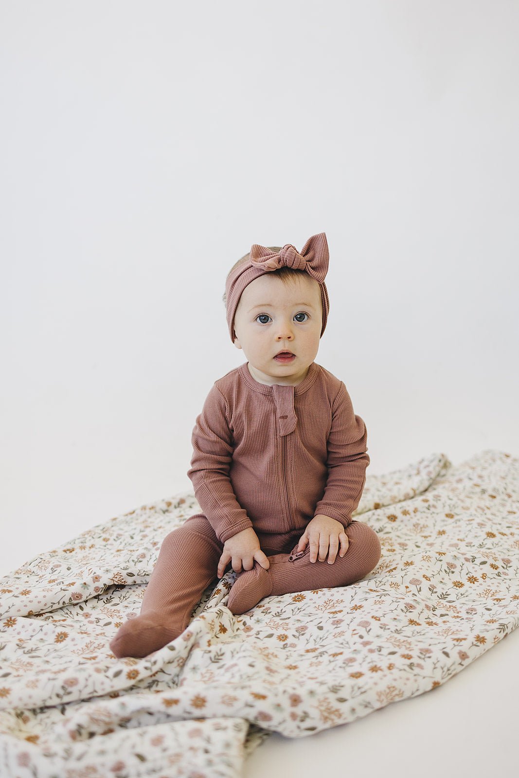 Dusty Rose Organic Cotton Ribbed Zipper - Mack & Harvie
