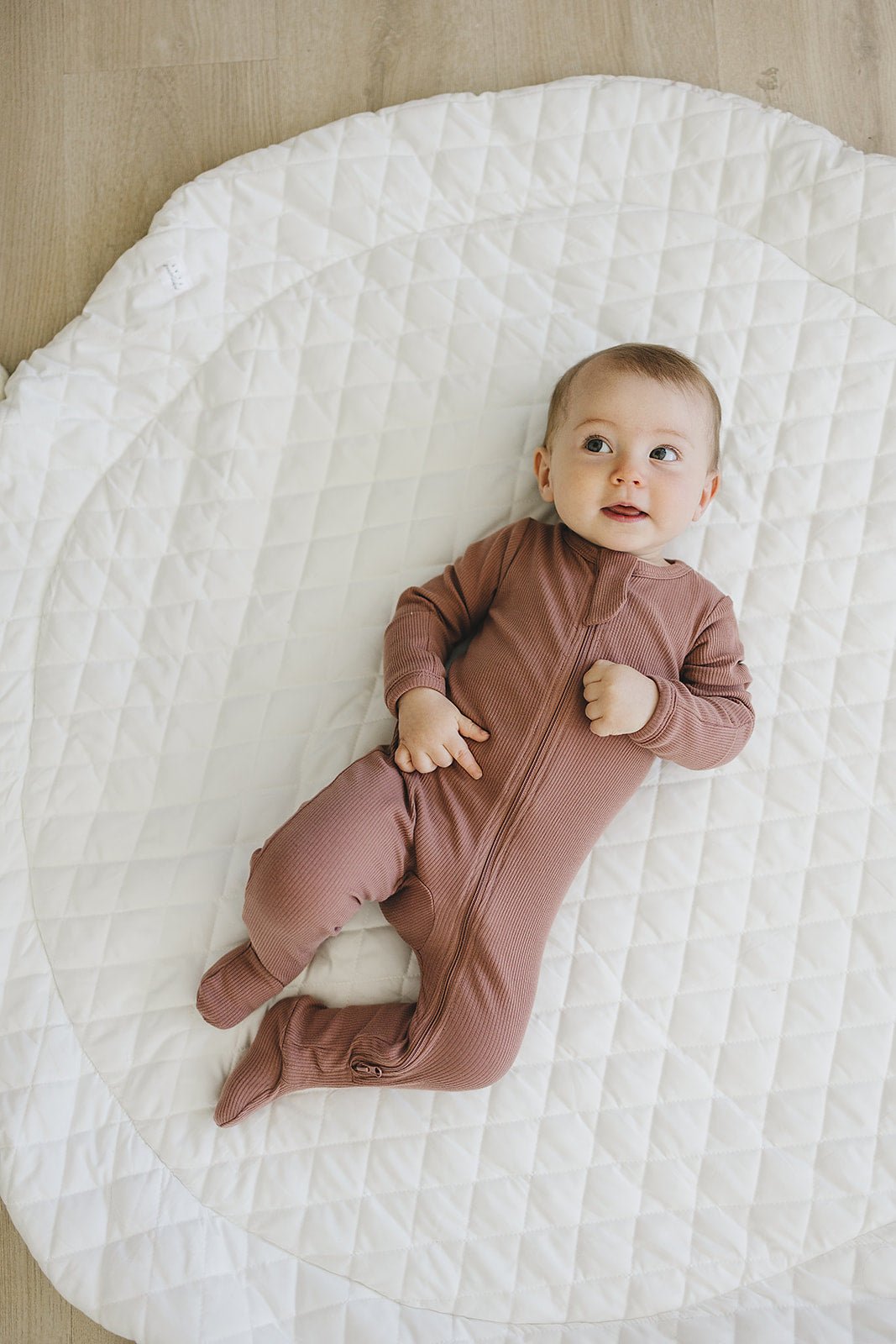 Dusty Rose Organic Cotton Ribbed Zipper - Mack & Harvie