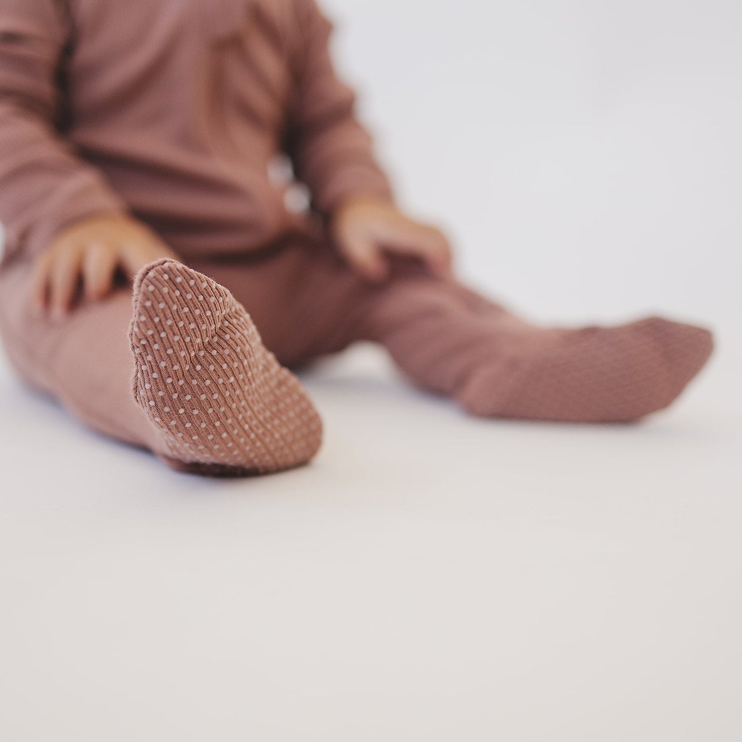 Dusty Rose Organic Cotton Ribbed Zipper - Mack & Harvie