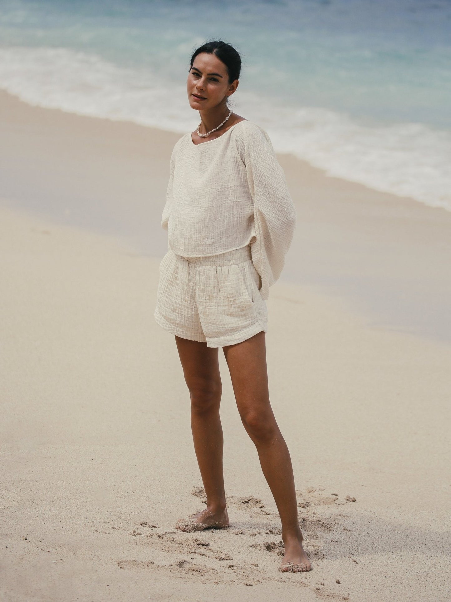 Echo Boy Short - Natural With Gold Stripes - Mack & Harvie