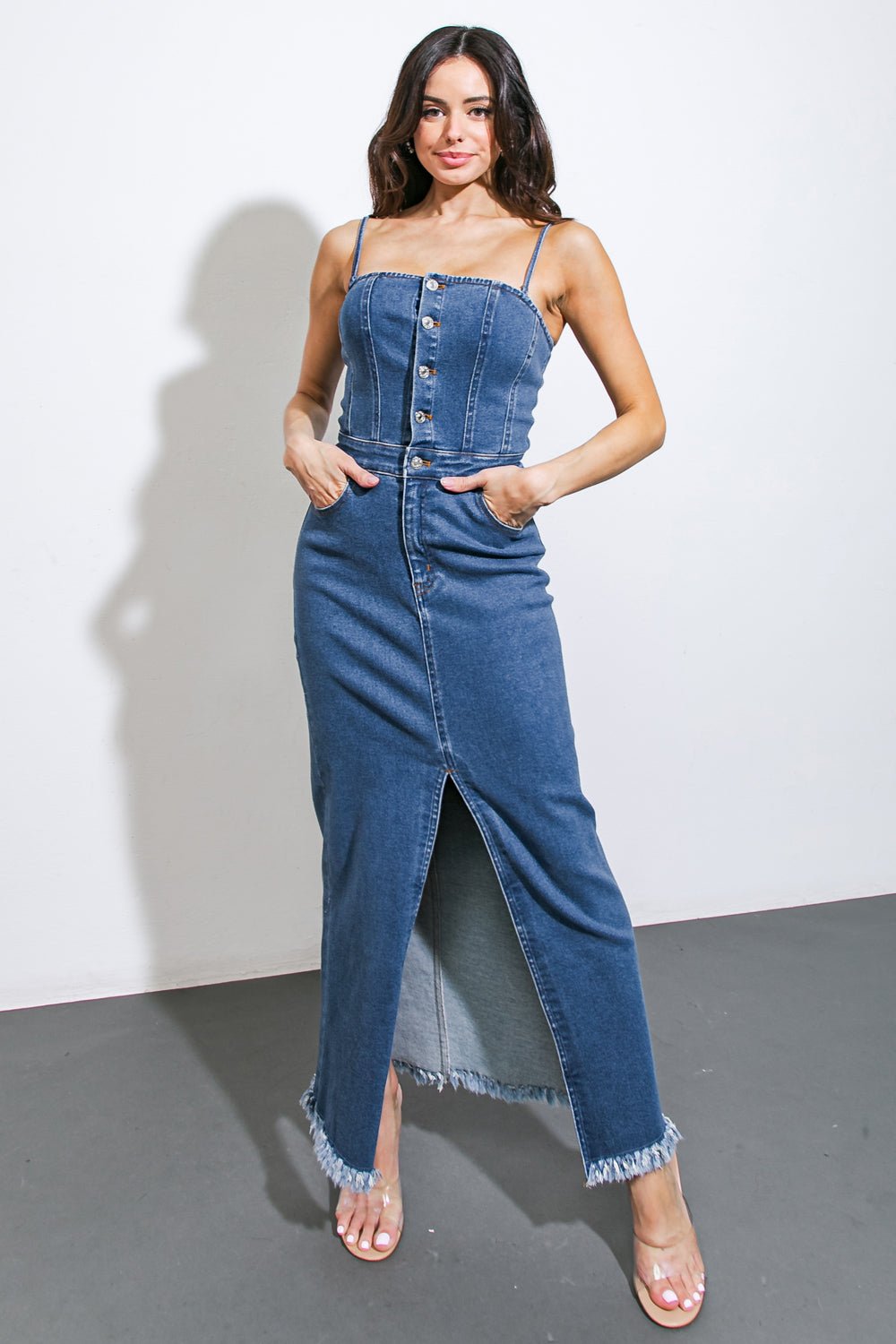 ENDLESS HORIZONS DENIM MIDI DRESS - Mack & Harvie