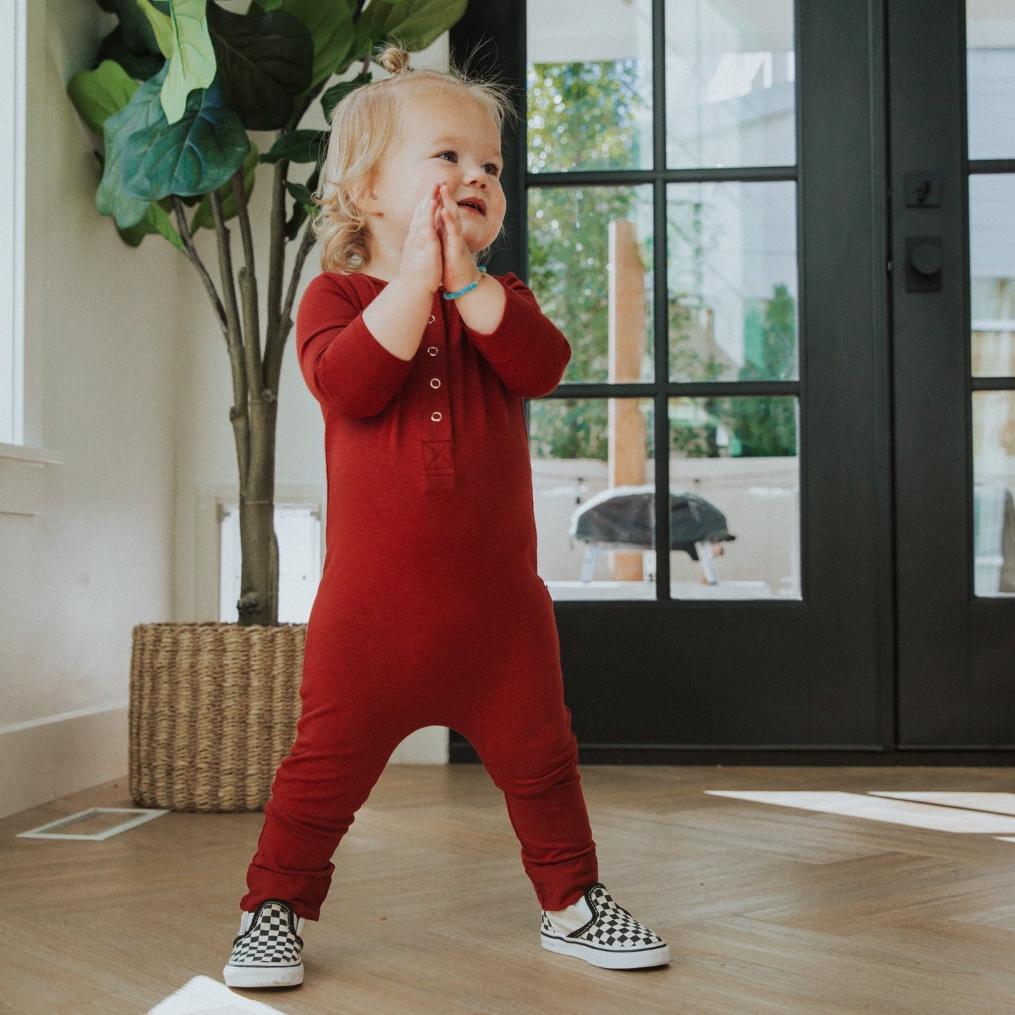 Essentials Rag Romper - 'Brick Red' - Mack & Harvie