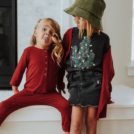 Essentials Rag Romper - 'Brick Red' - Mack & Harvie