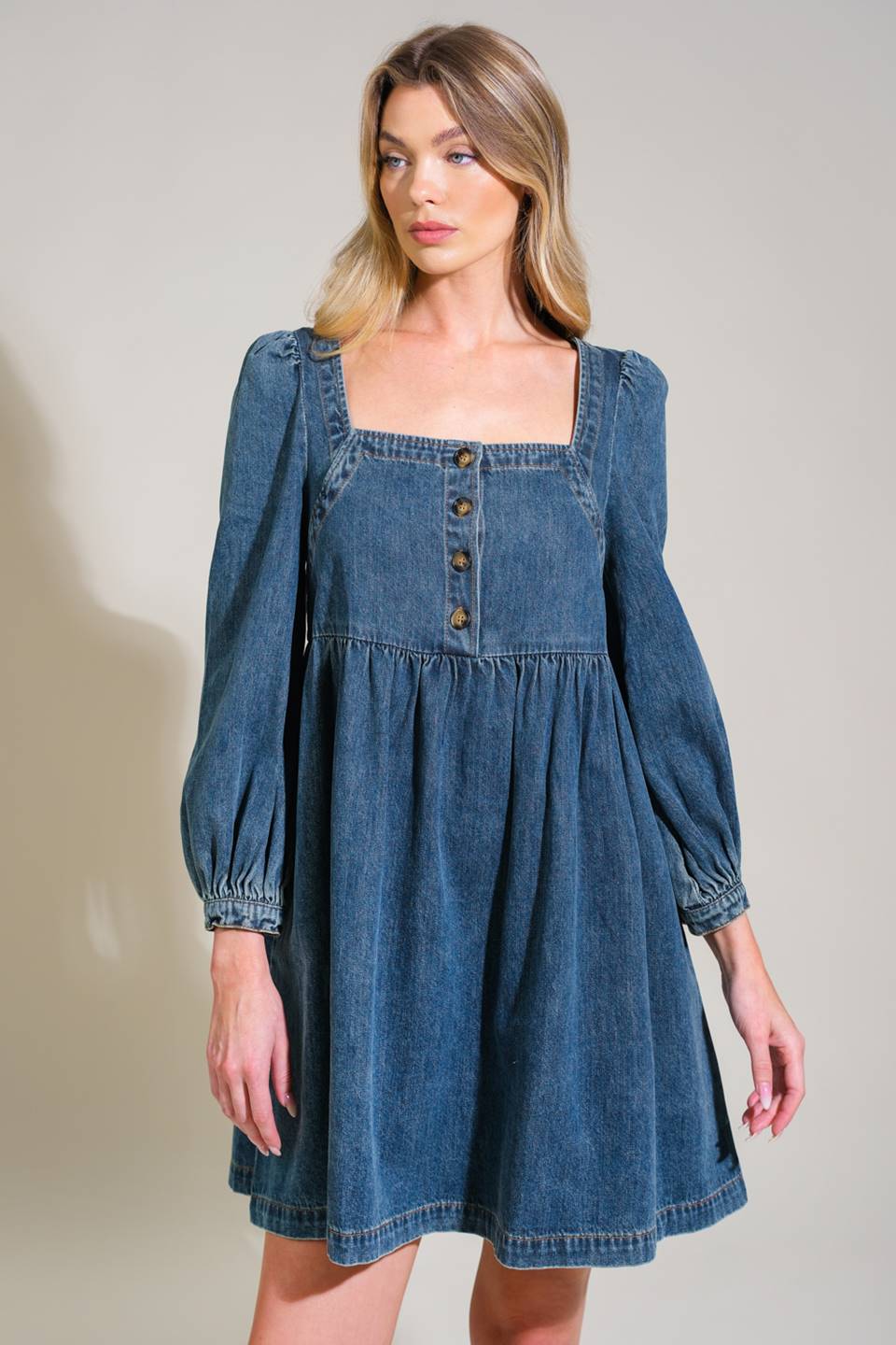 EXOTIC ESCAPE DENIM MINI DRESS - Mack & Harvie