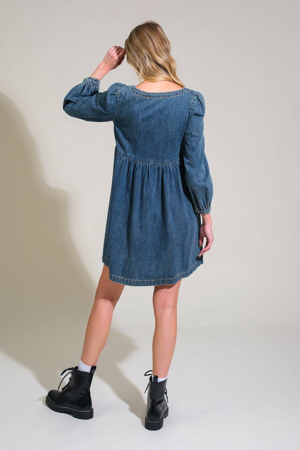 EXOTIC ESCAPE DENIM MINI DRESS - Mack & Harvie