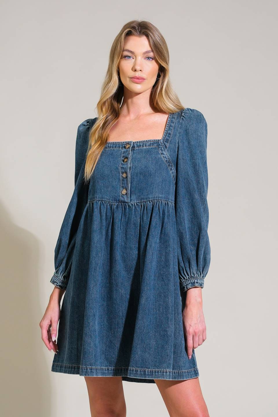 EXOTIC ESCAPE DENIM MINI DRESS - Mack & Harvie