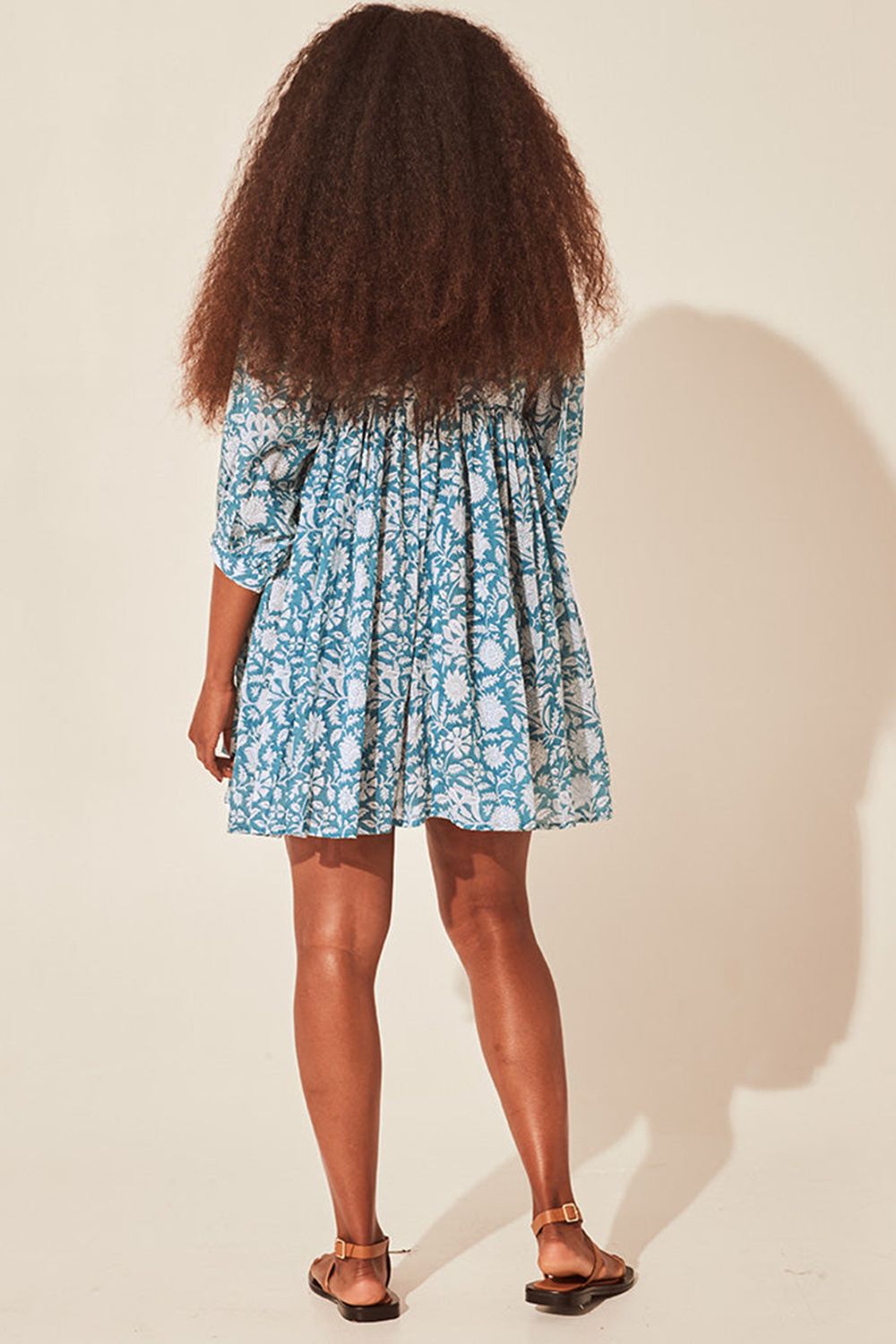 Floral Tie Neck Lantern Sleeve Dress - Mack & Harvie