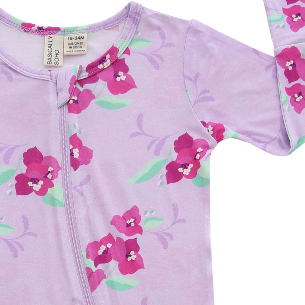 Amalfi Coast Pink Flower Zippered Romper
