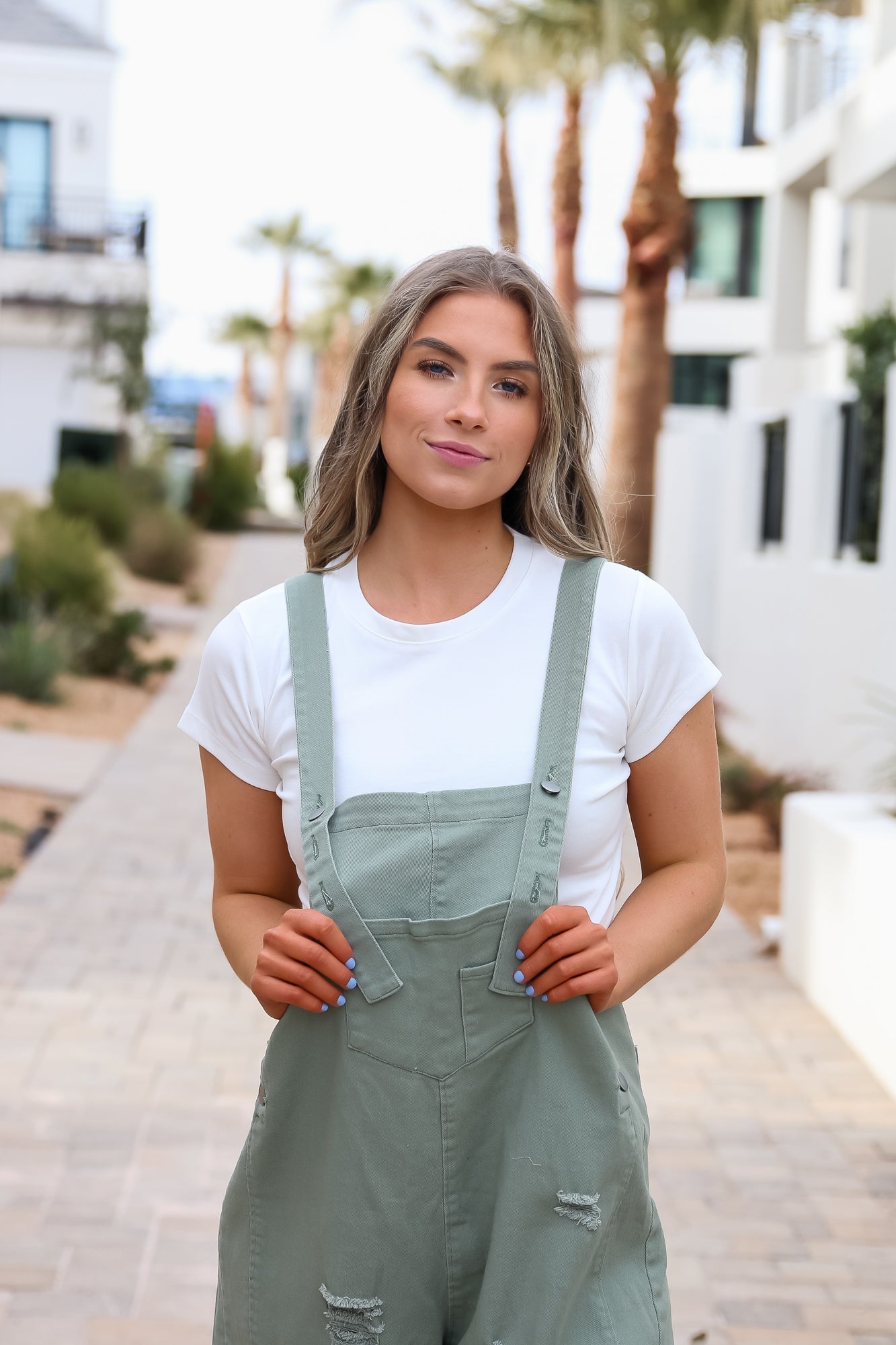 Frankie Denim Overalls in Sage - Mack & Harvie