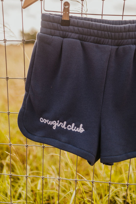 The Cowgirl Club Fleece Short in Indigo