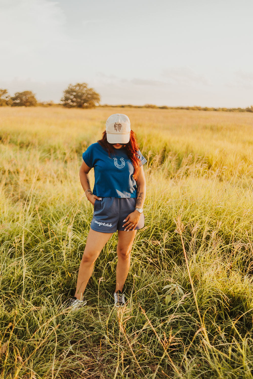 The Cowgirl Club Scuba Shorts in Indigo