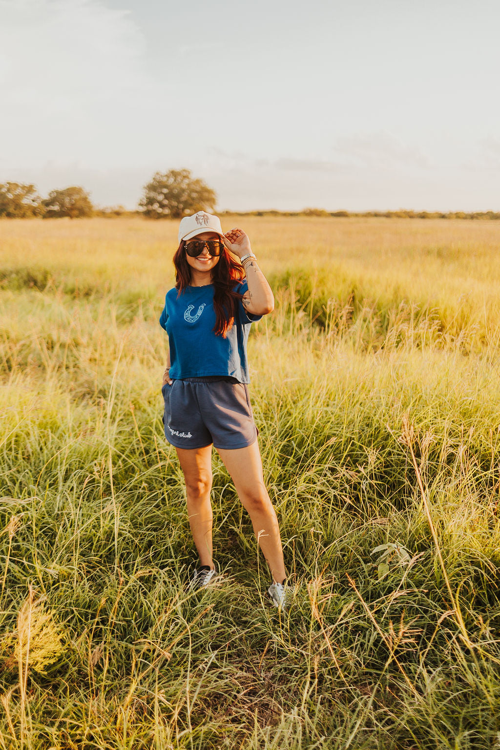 The Cowgirl Club Scuba Shorts in Indigo