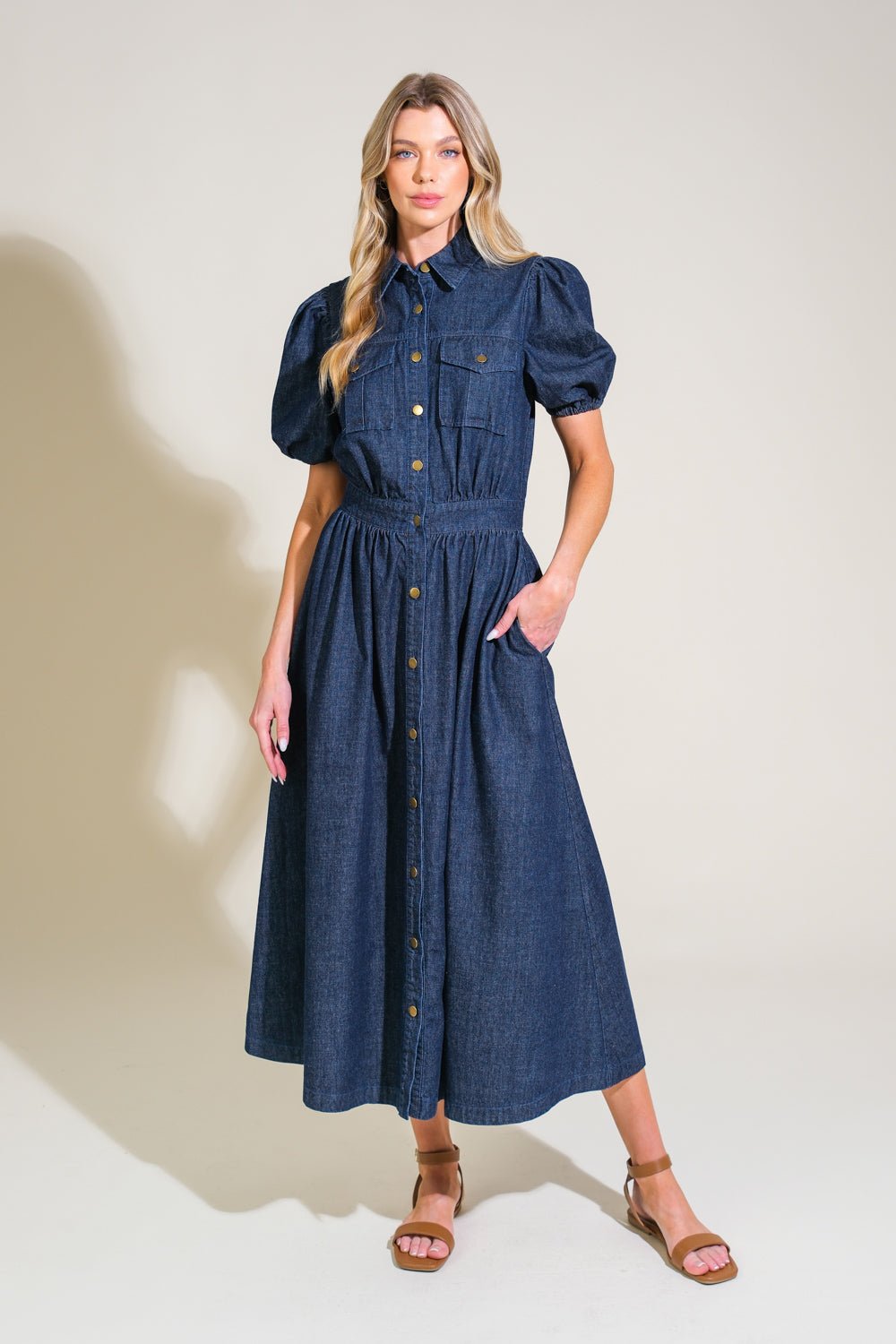 GET THE LOOK DENIM MIDI DRESS - Mack & Harvie