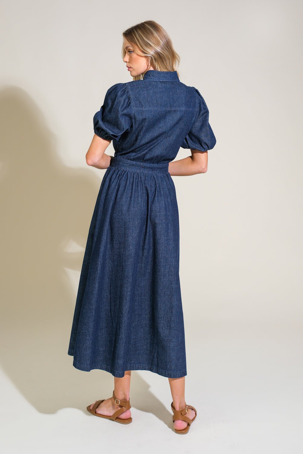 GET THE LOOK DENIM MIDI DRESS - Mack & Harvie