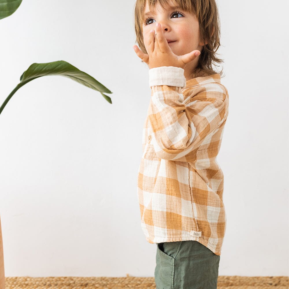 Gingham Shirt - Caramel - Mack & Harvie