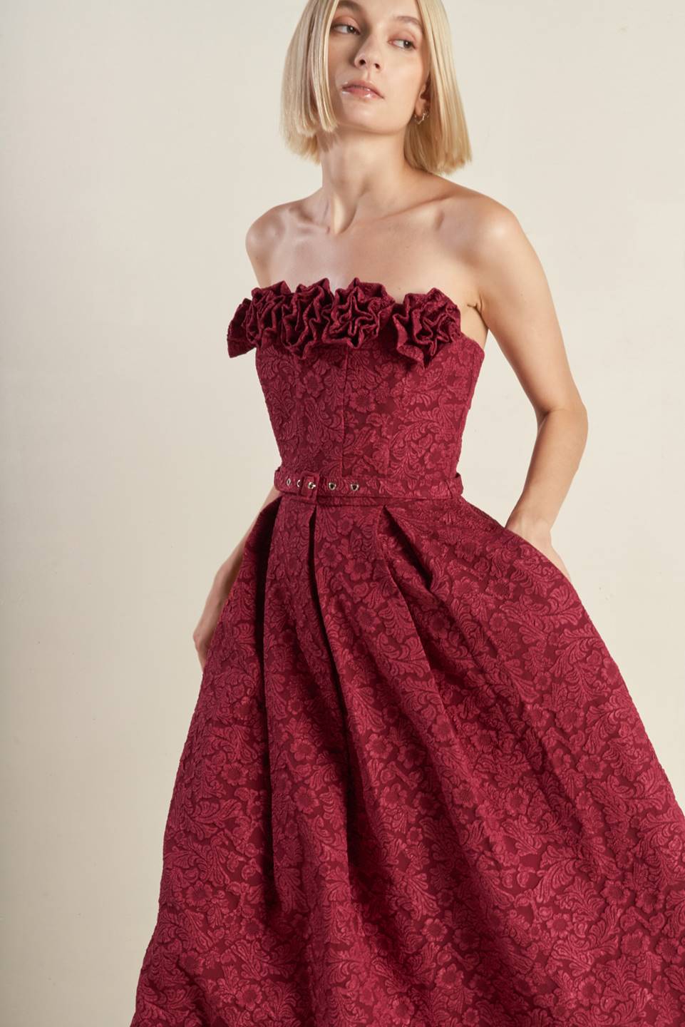 GLORIOUS SHINE WOVEN MIDI DRESS - Mack & Harvie