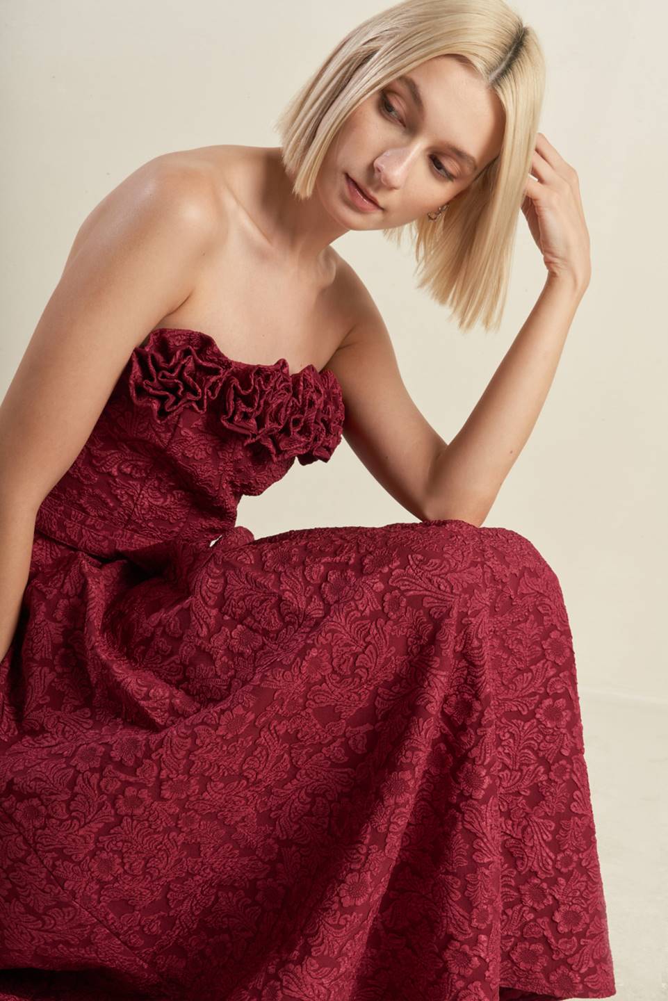 GLORIOUS SHINE WOVEN MIDI DRESS - Mack & Harvie