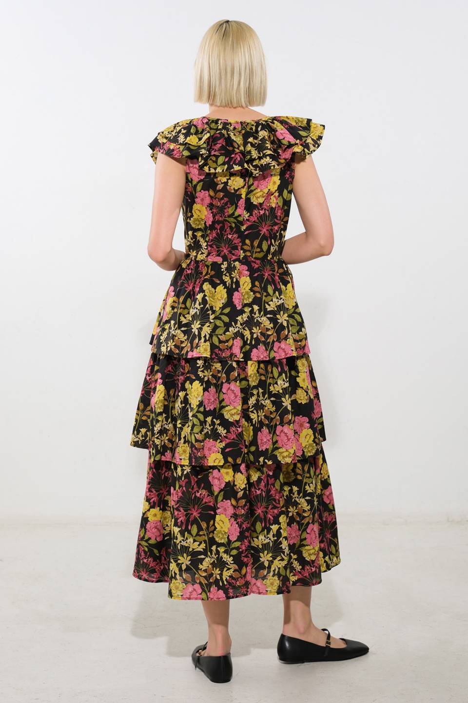 GRACEFUL GATHERING WOVEN MIDI DRESS - Mack & Harvie