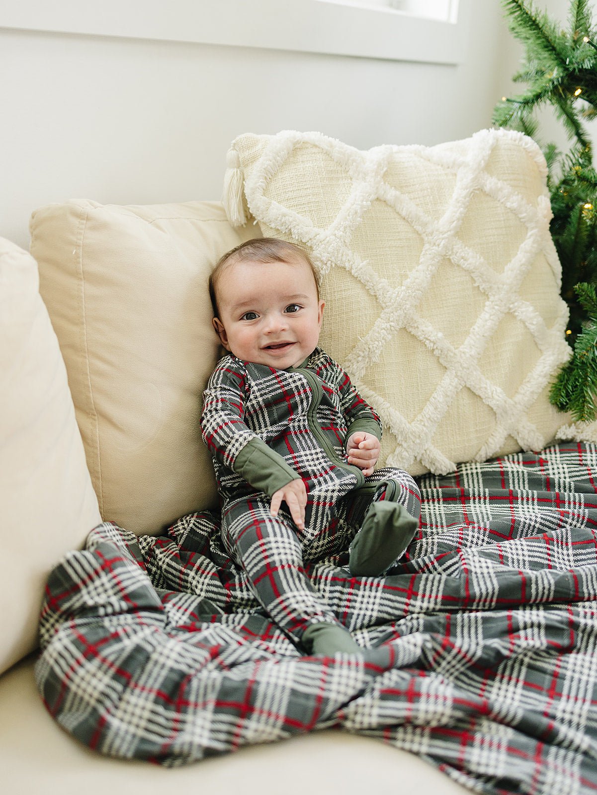 Green Plaid Bamboo Fleece Quilt - Mack & Harvie