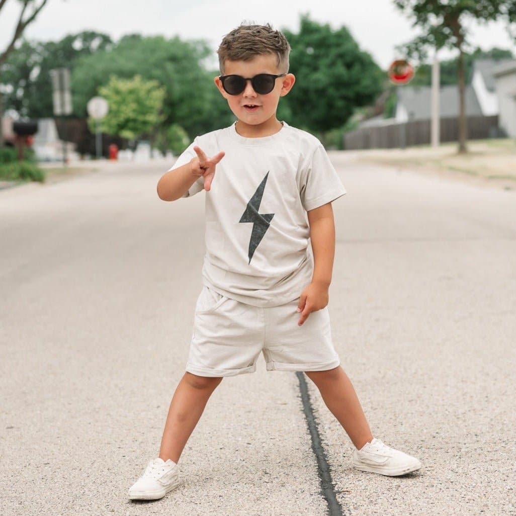 GREIGE ACID-WASH SPARK TEE - Mack & Harvie