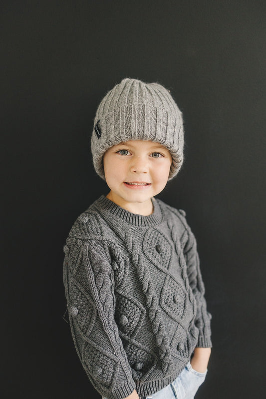 Grey Chunky Knit Beanie - Mack & Harvie