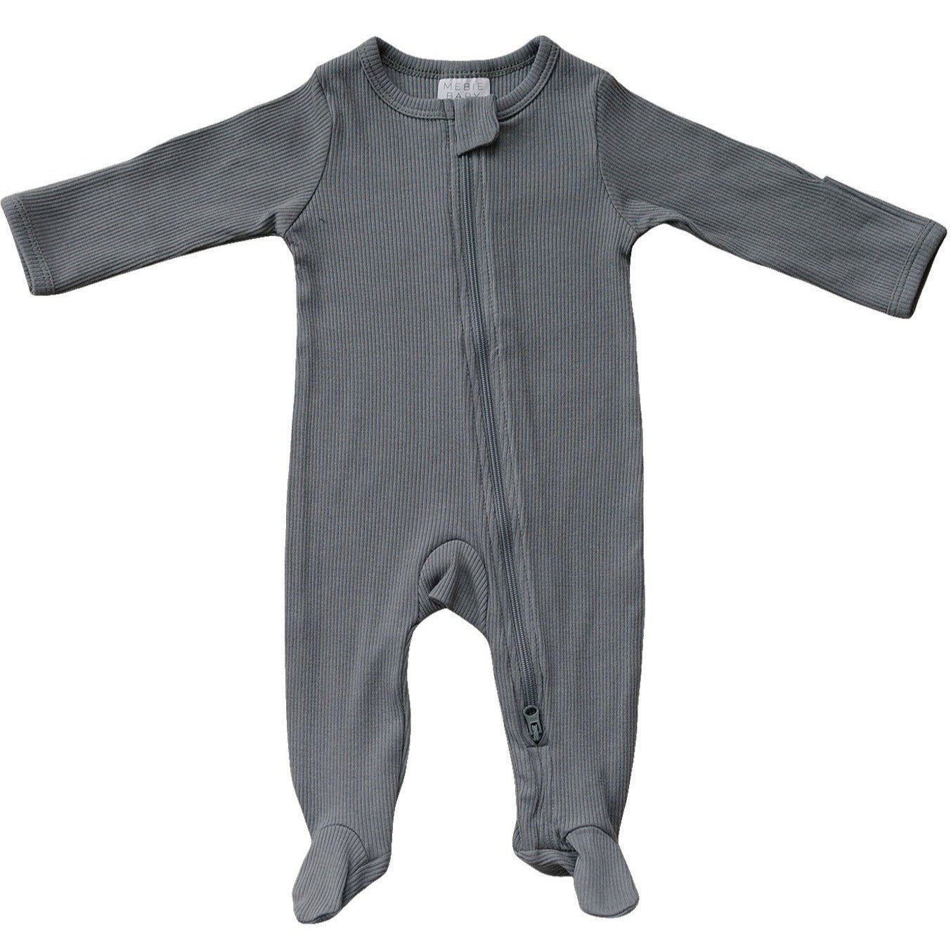 Grey Organic Cotton Ribbed Zipper - Mack & Harvie