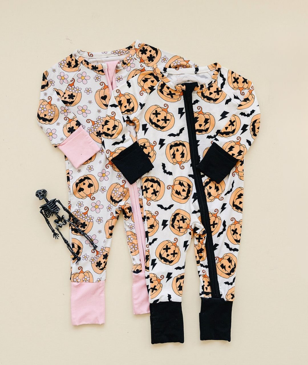 Halloween Bamboo Zip Romper | Black - Mack & Harvie