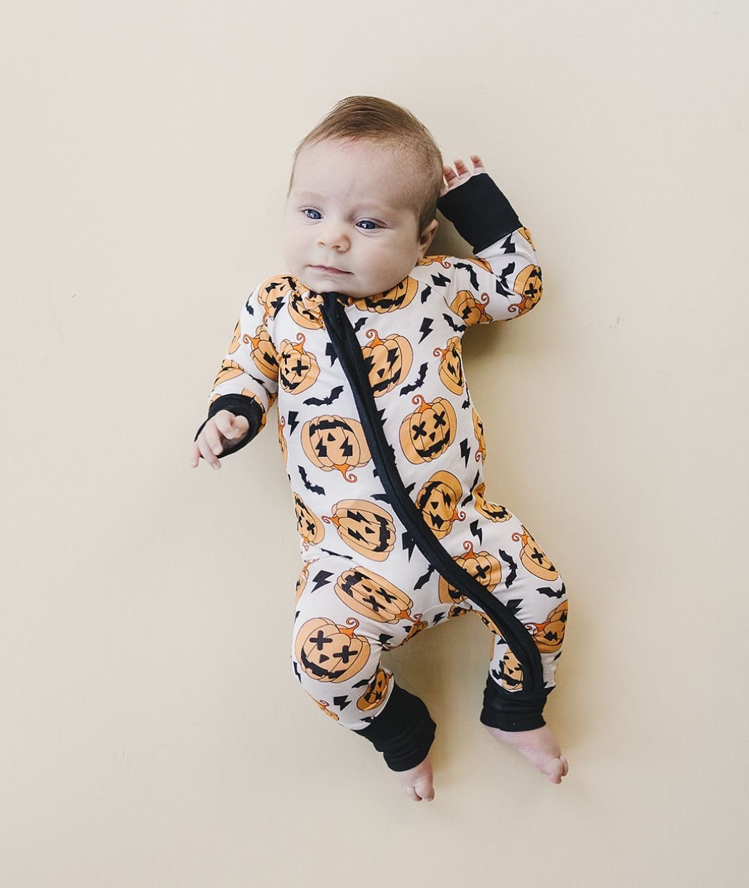 Halloween Bamboo Zip Romper | Black - Mack & Harvie