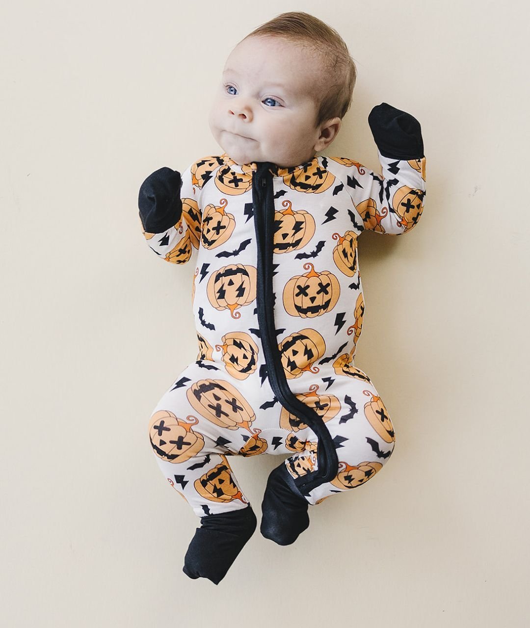 Halloween Bamboo Zip Romper | Black - Mack & Harvie