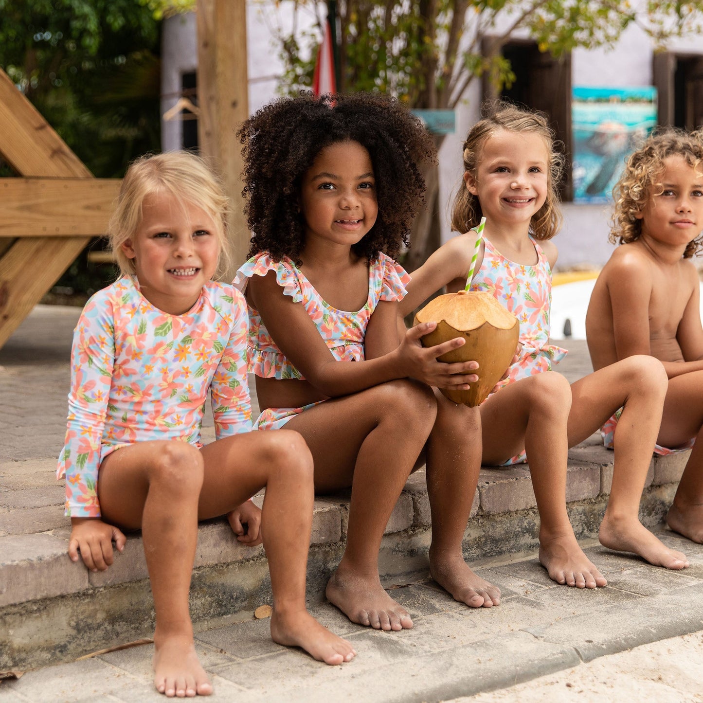 Hawaiian Luau Sustainable Cut Out Swimsuit - Mack & Harvie