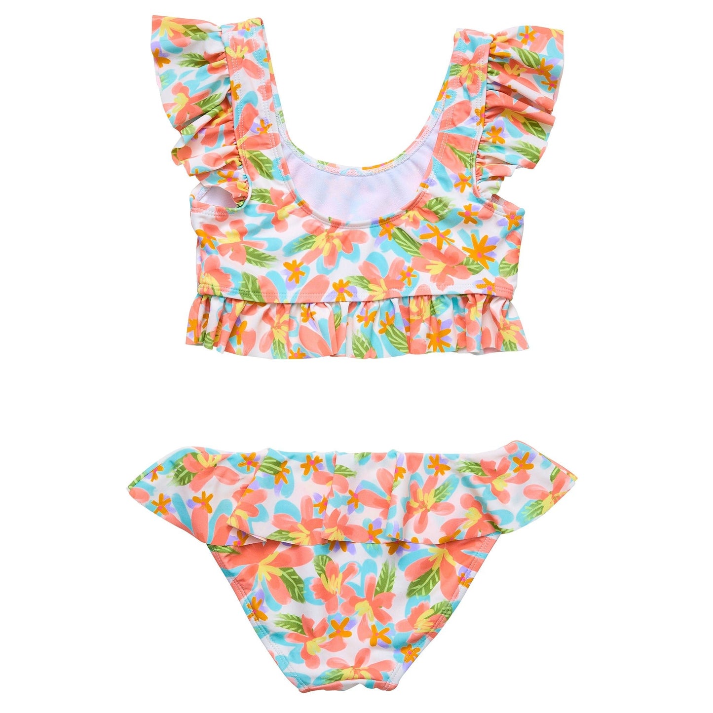 Hawaiian Luau Sustainable Frilled Crop Bikini - Mack & Harvie