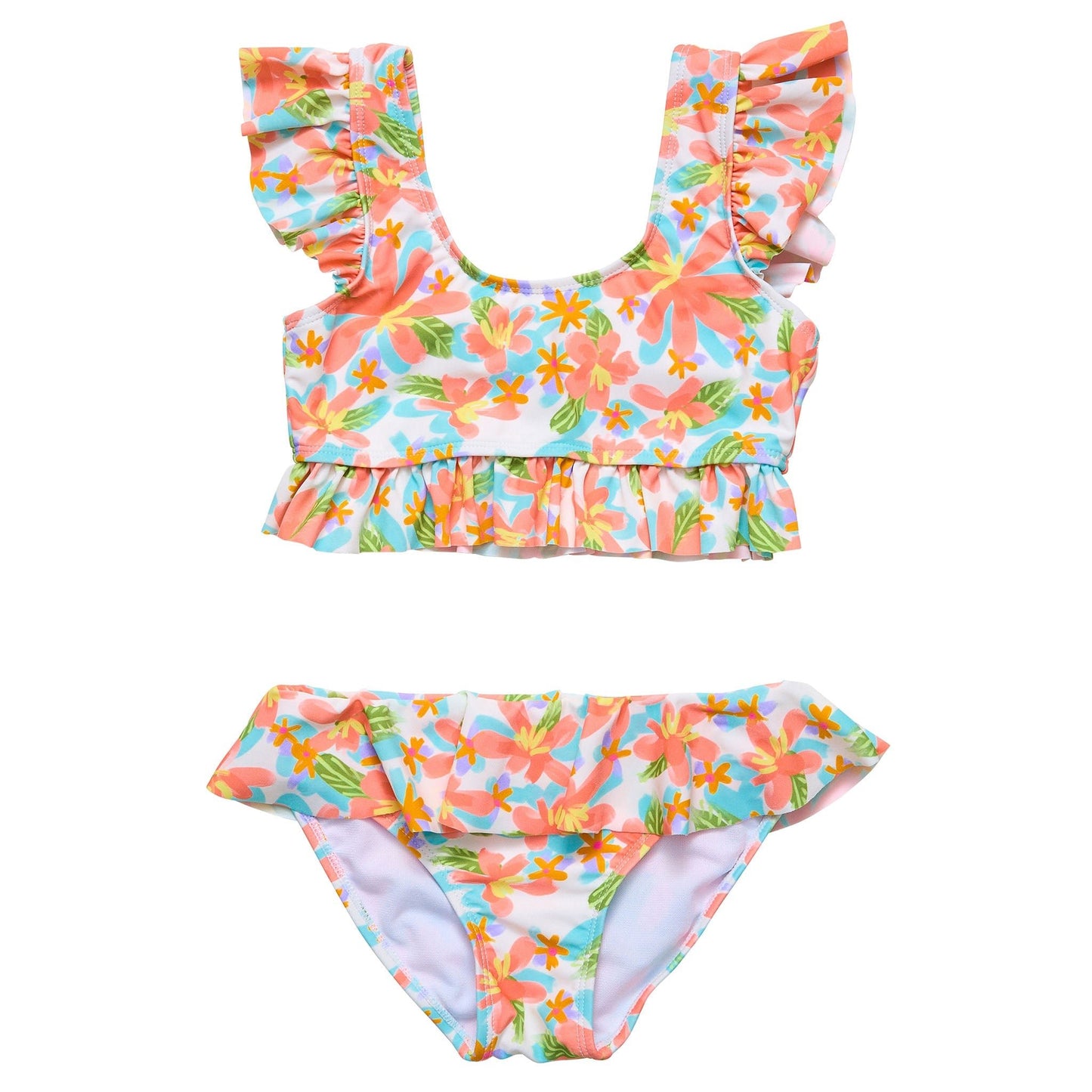 Hawaiian Luau Sustainable Frilled Crop Bikini - Mack & Harvie