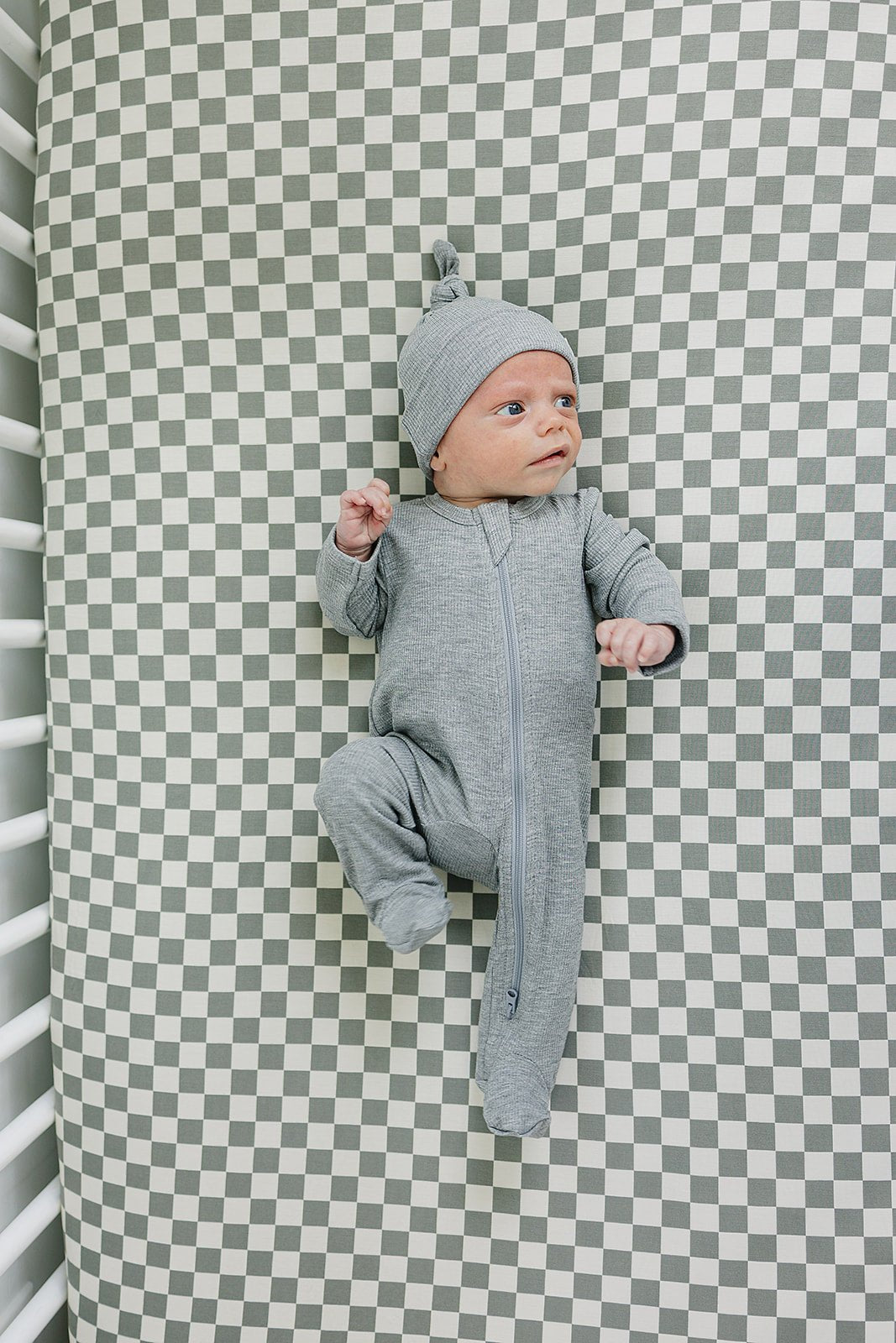 Heather Grey Ribbed Bamboo Zipper - Mack & Harvie